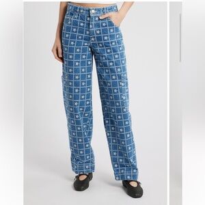 Women's Blue Straight Leg Jeans